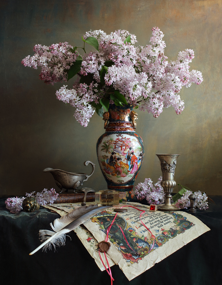 Still life with lilac flowers von Andrey Morozov