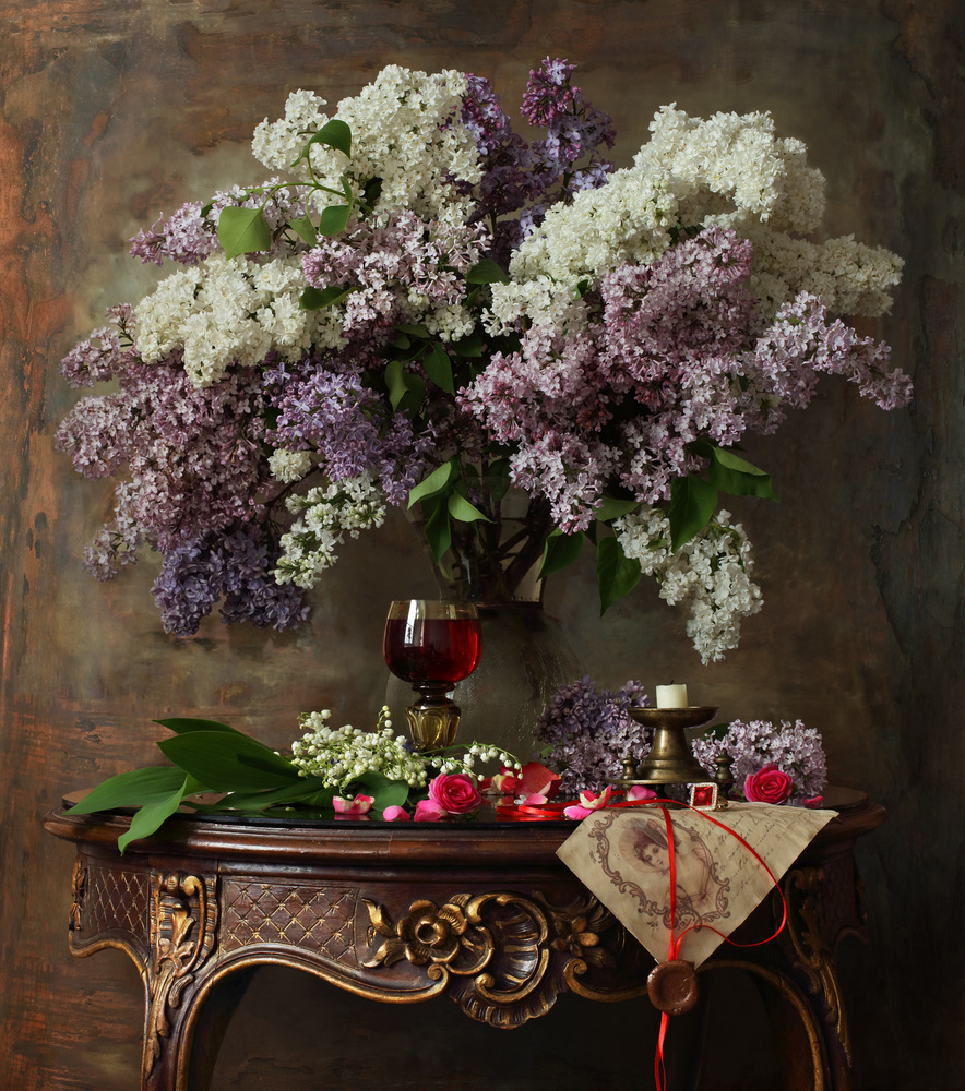 Still life with lilac flowers von Andrey Morozov