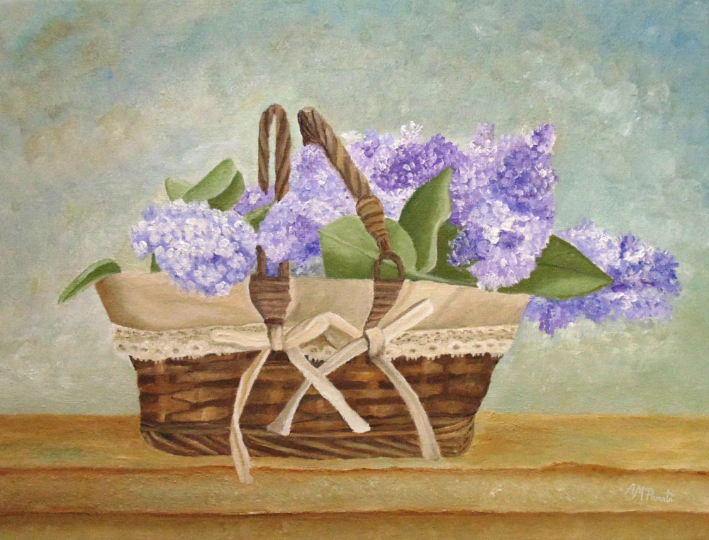 Basket of Lilacs von Angeles M. Pomata