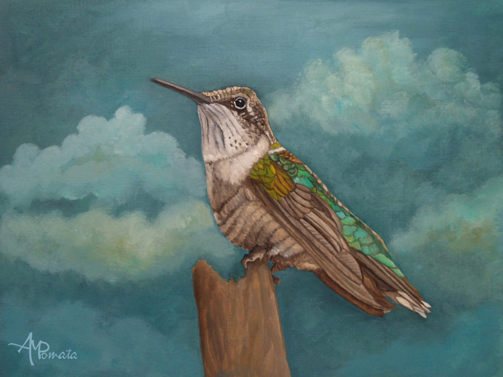 Moonlighting Hummingbird von Angeles M. Pomata