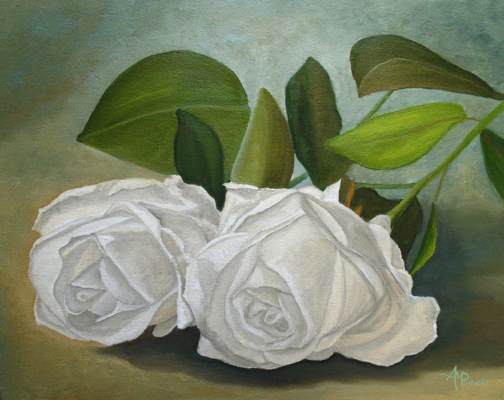 White Roses von Angeles M. Pomata