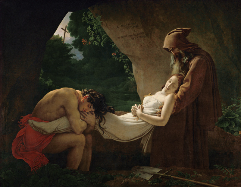 The Tomb of Atala von Anne-Louis Girodet de Roucy-Trioson