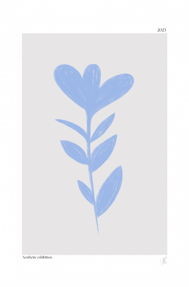 Blue Abstract Plant von Anne-Marie Volfova