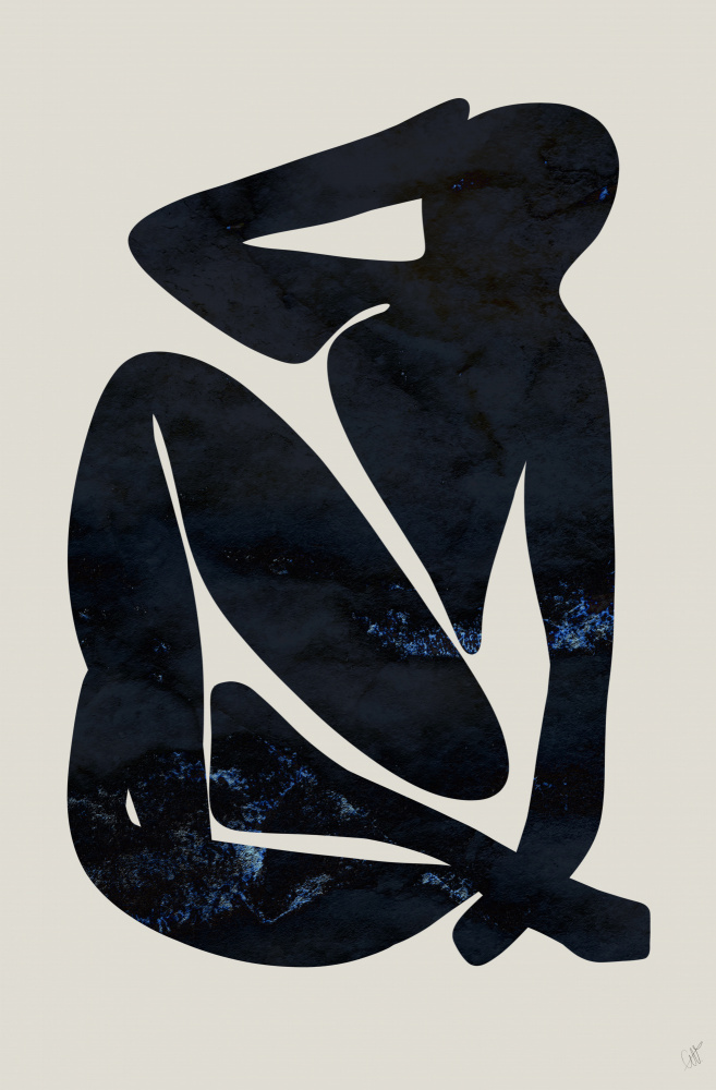 Dark Blue Woman von Anne-Marie Volfova