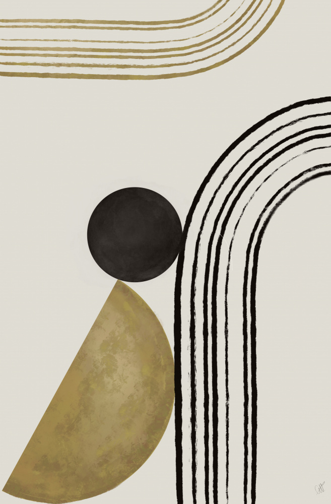 Scandi Gold Abstract von Anne-Marie Volfova