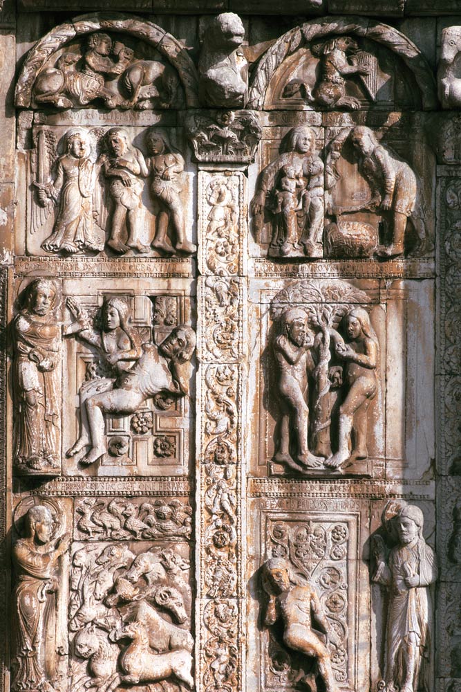 Detail from the south side of the west porch von Anonym Romanisch