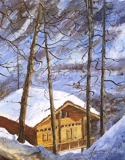 Alpine Cabin, 2000 (oil on canvas)  von Antonia  Myatt