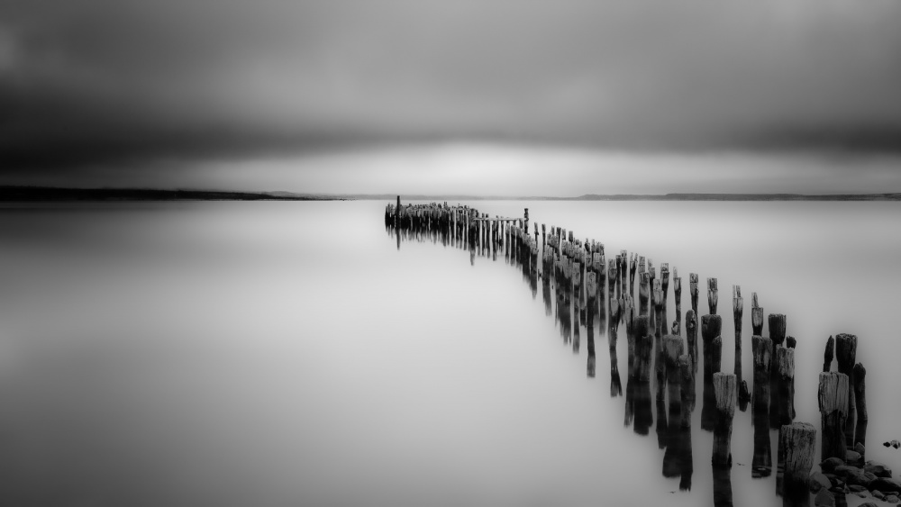 Old Wooden Bridge Piles von April Xie