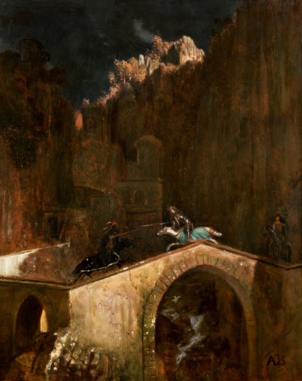 Kampf auf der Brücke von Arnold Böcklin