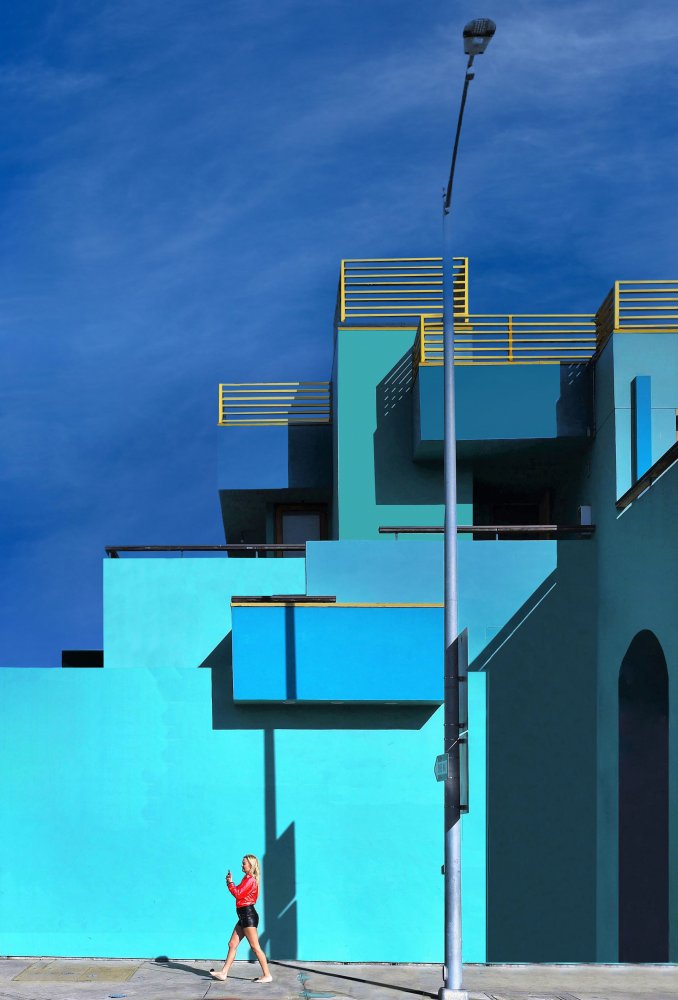 Blue on blue - Downtown Los Angeles von Arnon Orbach