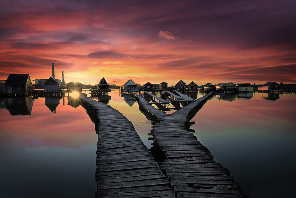 Sunset over Bokodi Hutoto Lake von Atanas Donev