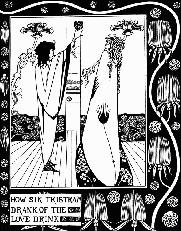 Illustration für das Buch "Le Morte Darthur" von Sir Thomas Malory von Aubrey Vincent Beardsley