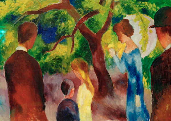 Große Promenade: Leute im Garten von August Macke