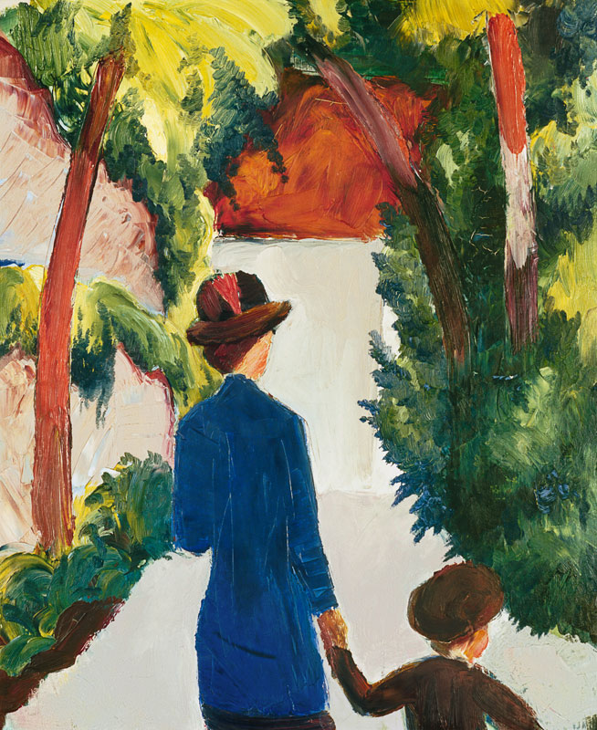 Mutter und Kind im Park von August Macke