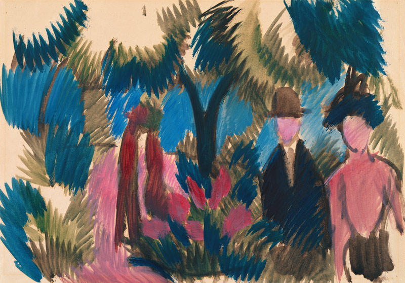 Spaziergänger im Park von August Macke