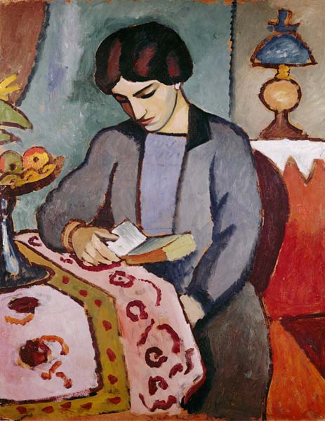 Frau des Künstlers (Studie zu einem Porträt) von August Macke