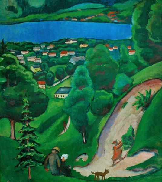 Landschaft am Tegernsee von August Macke