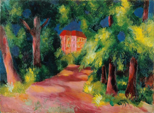 Rotes Haus am Park von August Macke