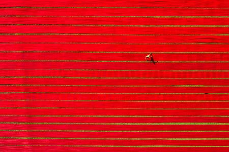 Drying colorful cloth