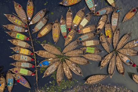 Boats shape like petals of a flower