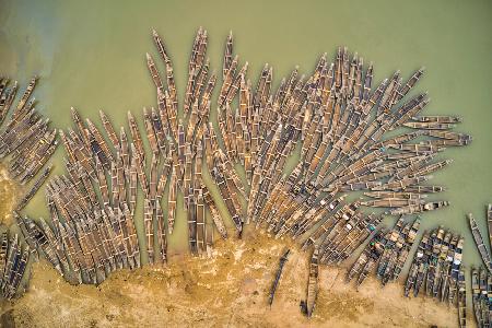 Patterns of wooden boats