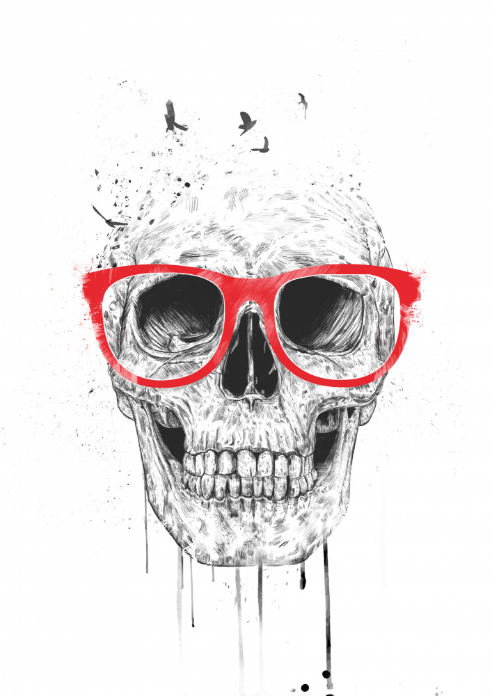 Skull with red glasses von Balazs Solti