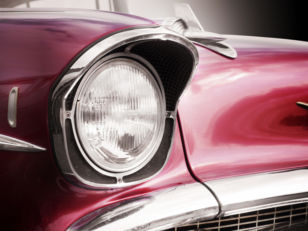 American classic car Bel Air 1957 Headlight von Beate Gube