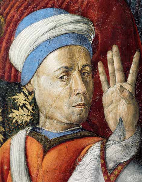 Selbstbildnis (Detail aus dem Freskenzyklus im Palazzo Medici Riccardi) von Benozzo Gozzoli