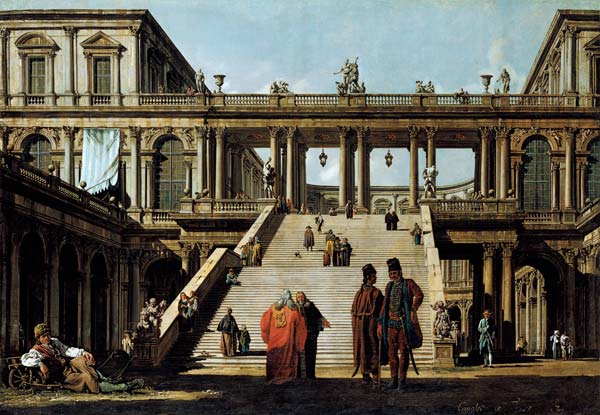 Ideal Landscape with Palace Steps von Bernardo Bellotto