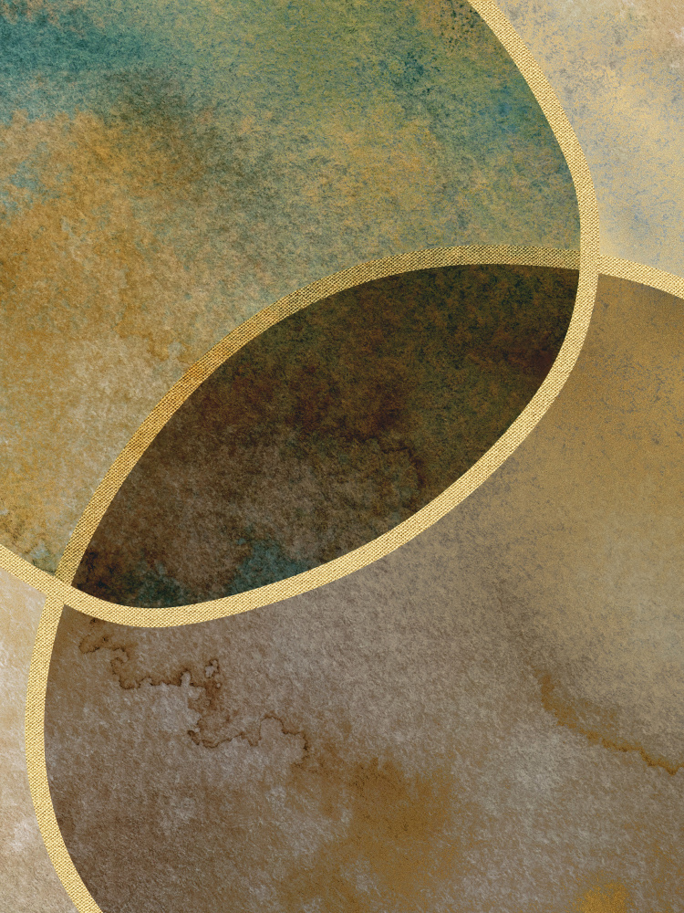 Abstract Circles With Gold 2 von Bilge Paksoylu