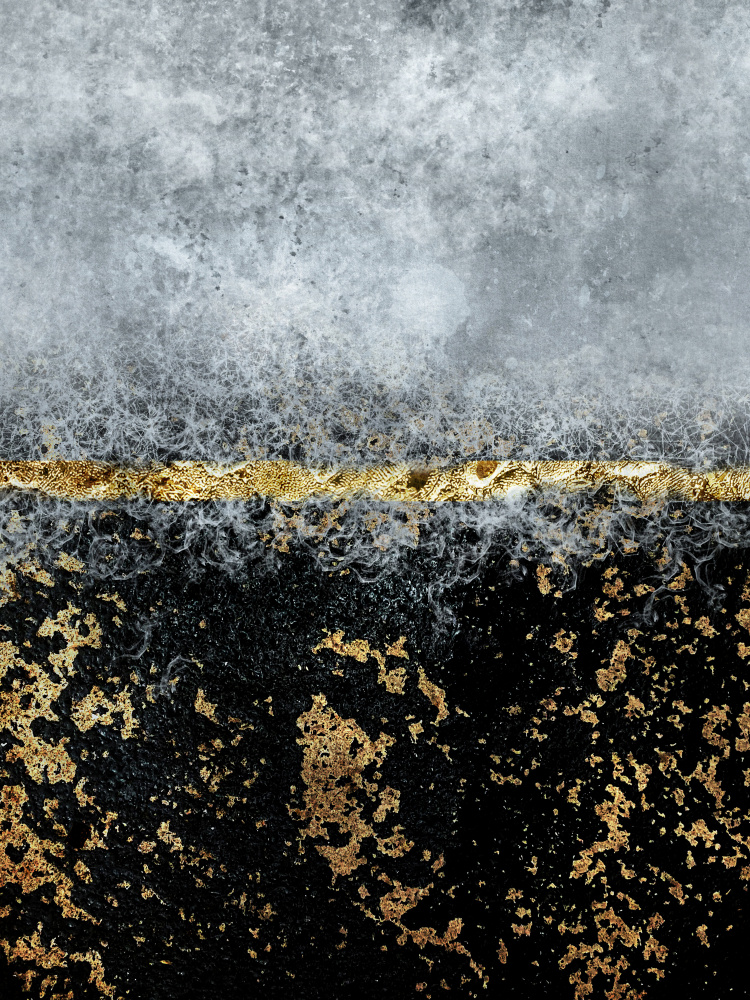 Gold Black Abstract von Bilge Paksoylu