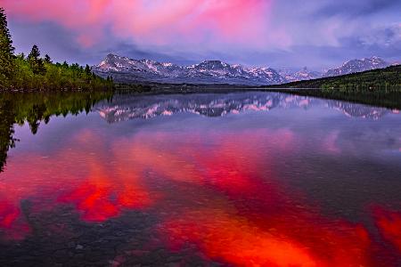 Moring Fire in St Mary Lake