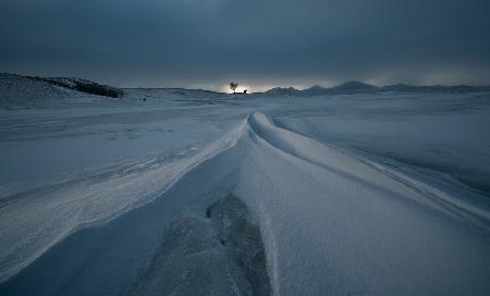 The sunrise in winter