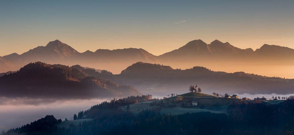 sunrise on St.Tomas above Škofja Loka von Bor