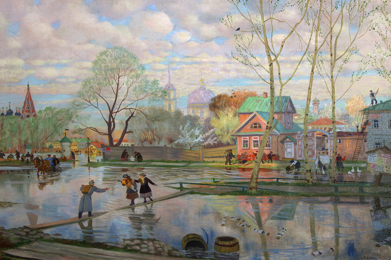 Frühling von Boris Michailowitsch Kustodiev