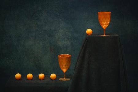 Geometric still life with balls