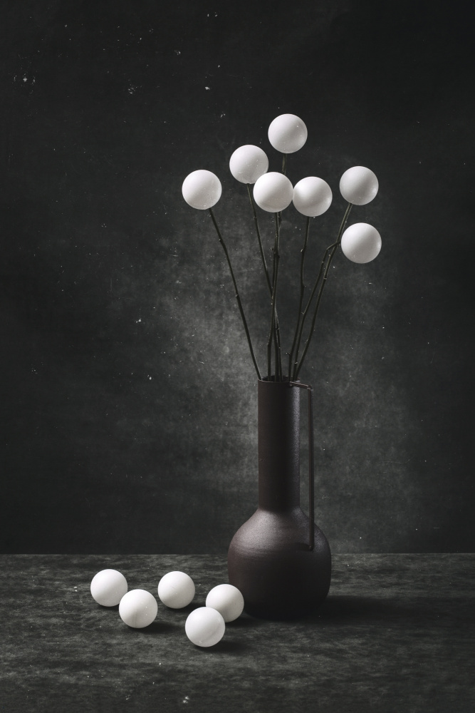 Still life with a bouquet of white balls von Brig Barkow