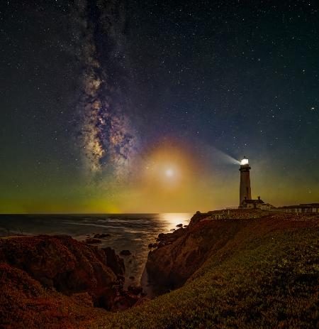 Moon, Milkyway and the Lighthouse