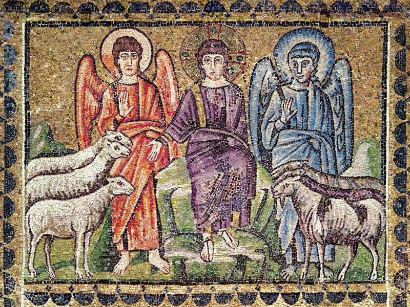 The Parable of the Good Shepherd Separating the Sheep from the Goats, Scenes from the Life of Christ von Byzantine School