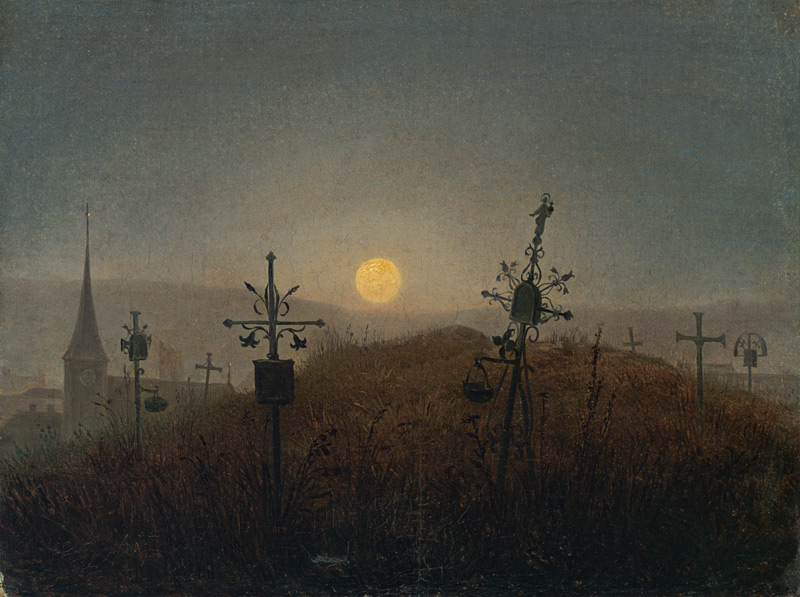 Friedhof im Mondlicht von Carl Gustav Carus