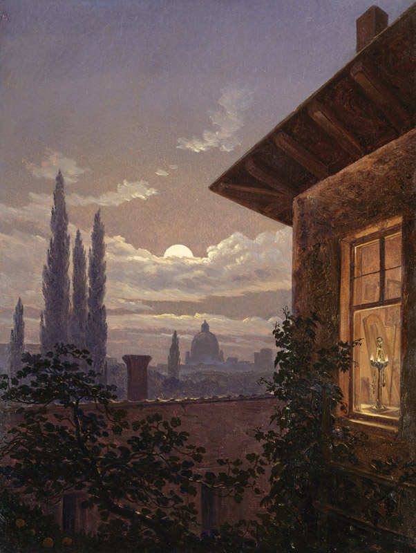 Italienischer Mondschein (Rom, Peterskirche im Mondschein) von Carl Gustav Carus