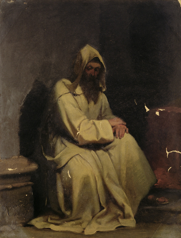 Portrait of a Monk Seated von Carl Haag