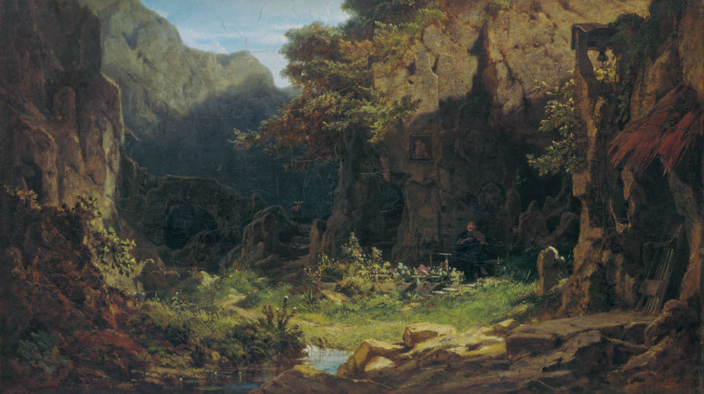 Einsiedler, Violine spielend von Carl Spitzweg