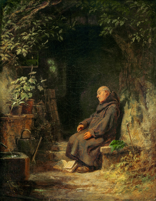 Hermit Sleeping / C.Spitzweg von Carl Spitzweg