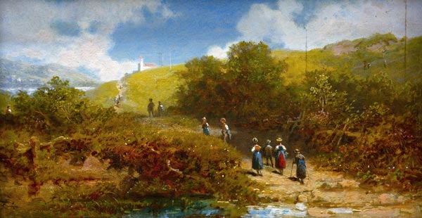 Spitzweg / Country Church-Goers / c.1865 von Carl Spitzweg