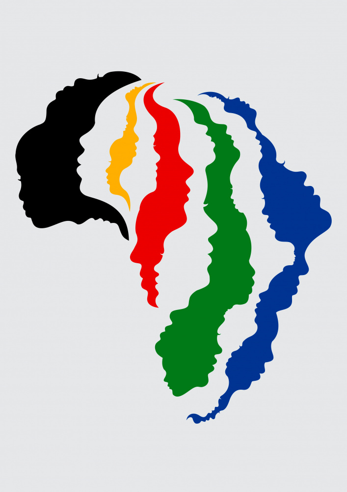 Africa continent colour face profiles von Carlo Kaminski