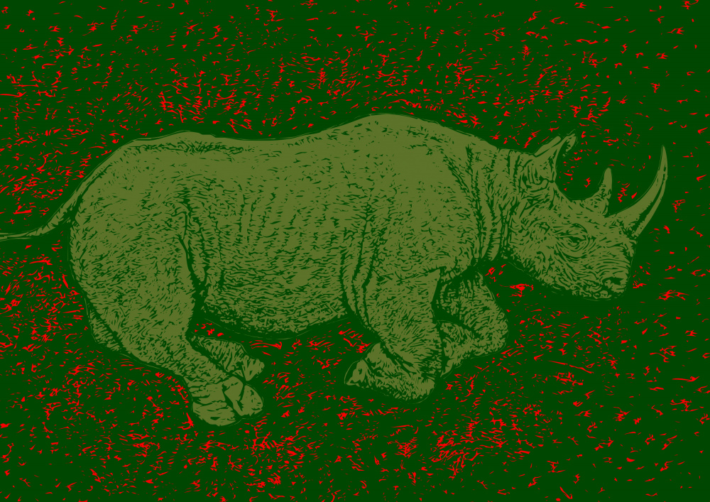 Black Rhino Endangered von Carlo Kaminski