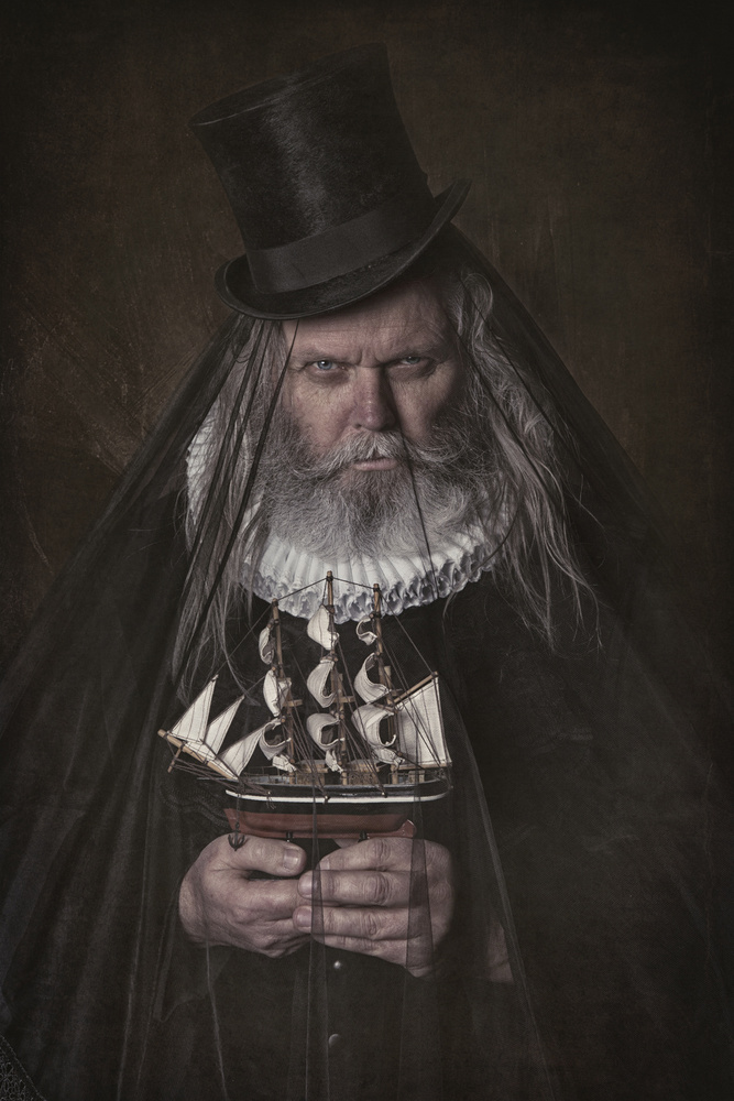 A old men with his little boat von Carola Kayen-Mouthaan