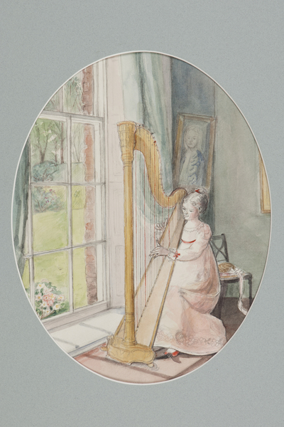 A Young Woman with a Harp von Caroline  Hervey-Bathurst