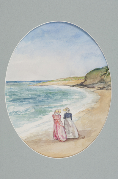 Anne & Henrietta stroll down to the Sea von Caroline  Hervey-Bathurst